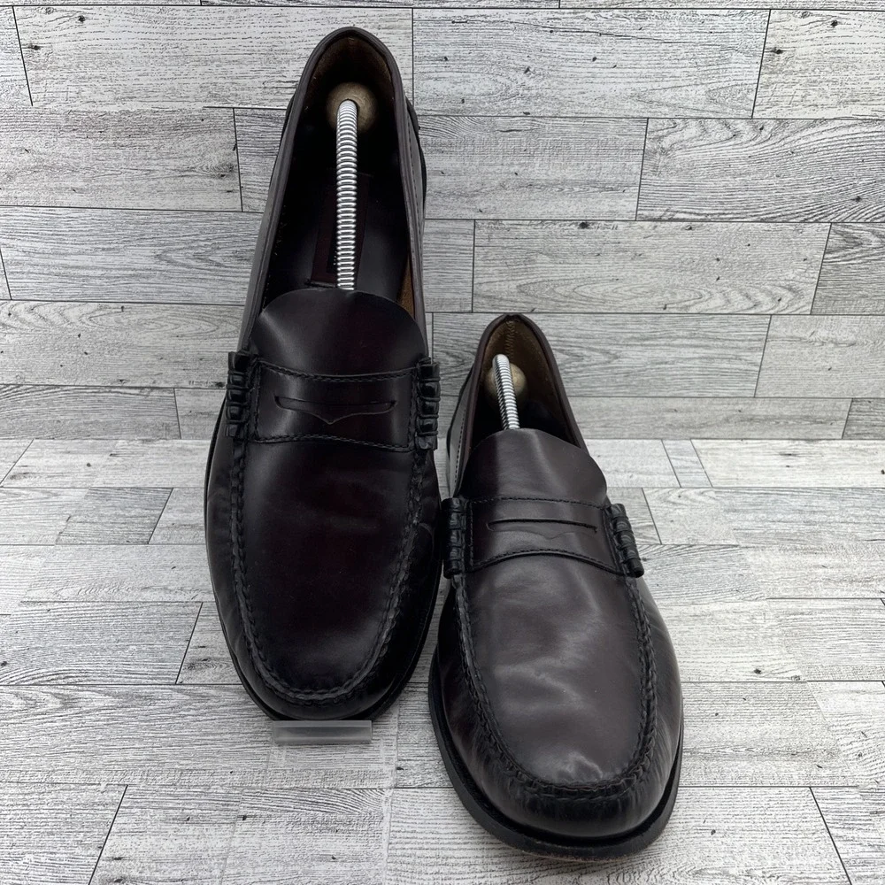 Florsheim Berkley Burgundy Leather‎ Moc Toe Penny Loafer Shoes 17058-05 Men 12D